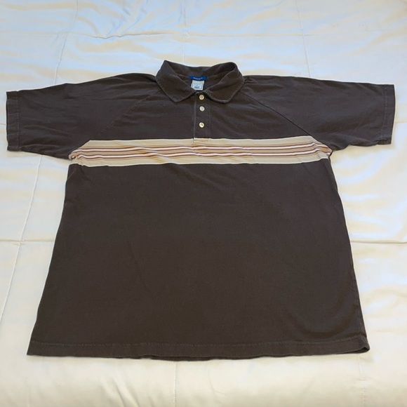 Old Navy Other - Old Navy 100% cotton polo in brown with stripes. Men's L. Like new condition.